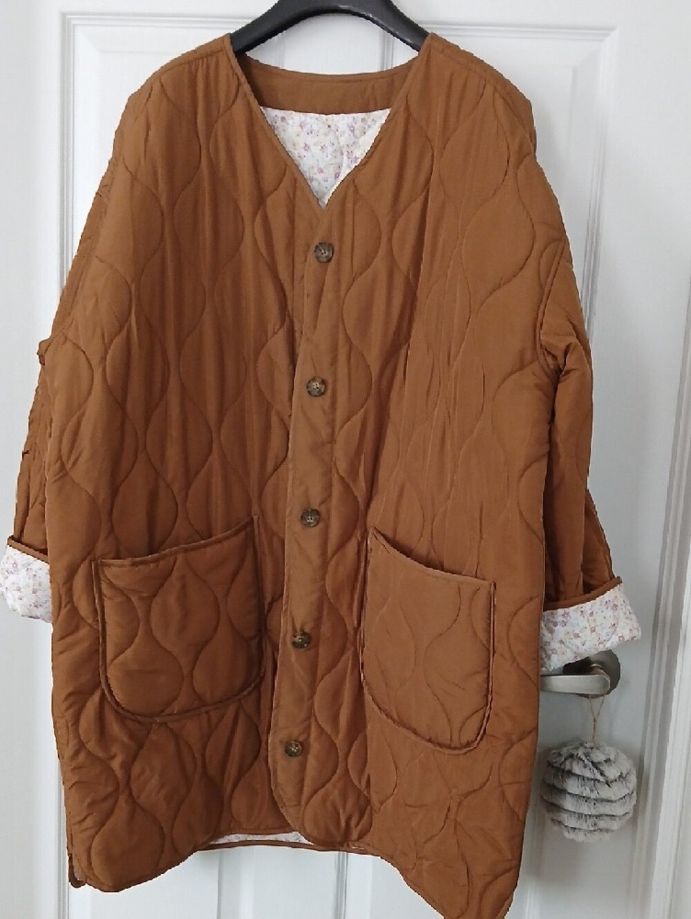 Lucky Brand Reversible Quilted Jacket in Camel Brown NWT